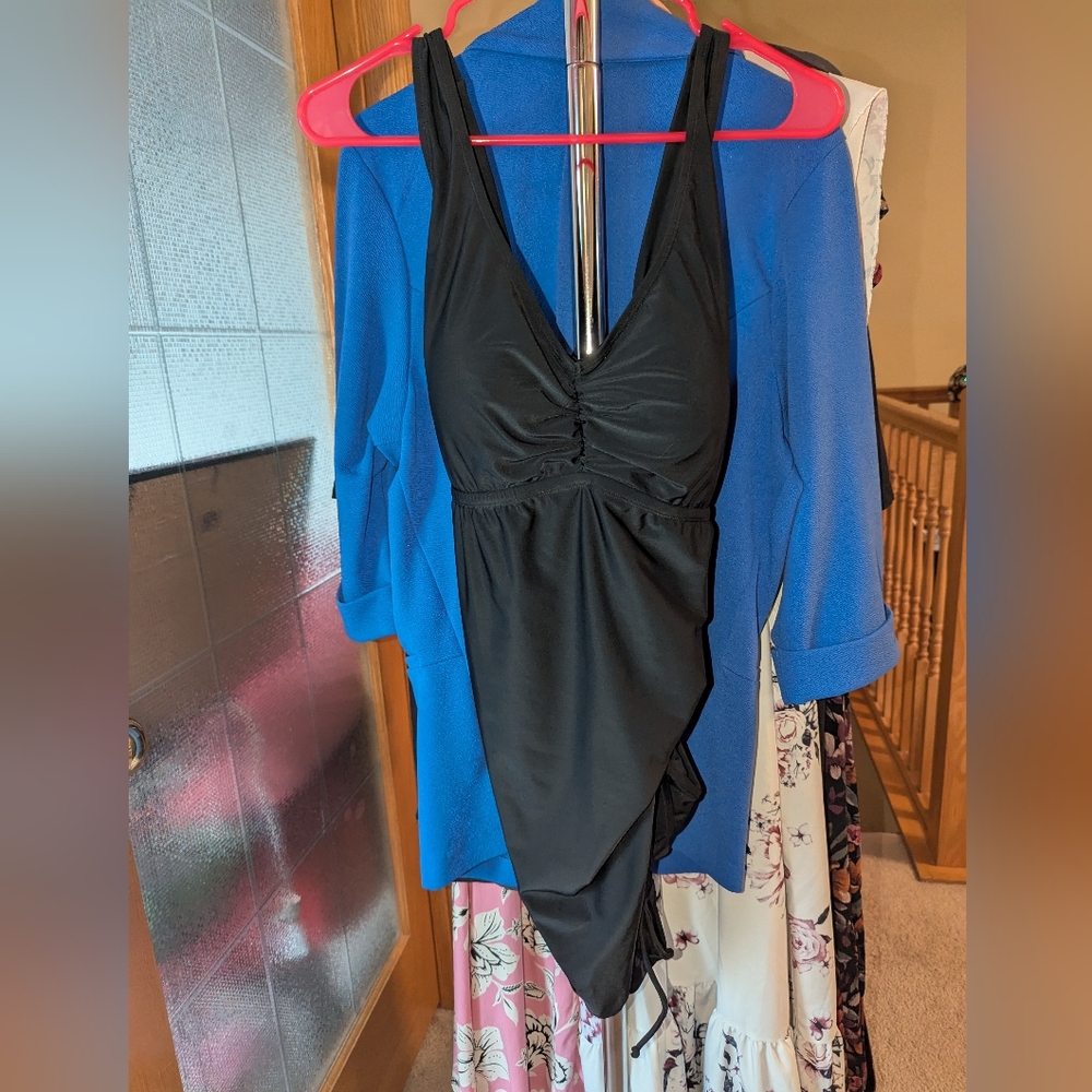 Torrid Ruched 3 Black Swimwear One Piece